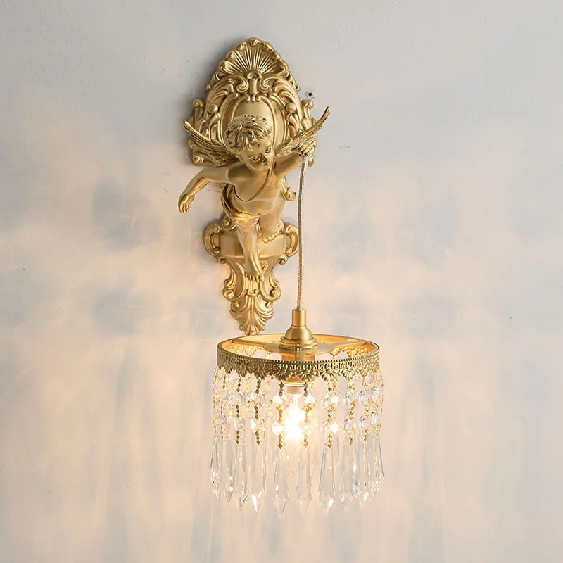 Luminária Francesa Angelical de Cristal e Bronze | Delamantina