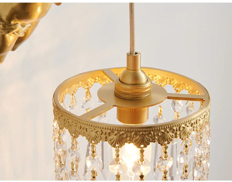 Luminária Francesa Angelical de Cristal e Bronze | Delamantina