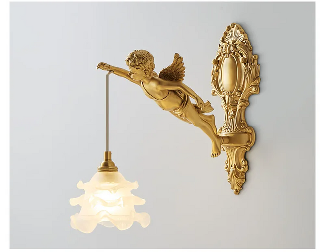 Luminária Francesa Angelical de Cristal e Bronze | Delamantina