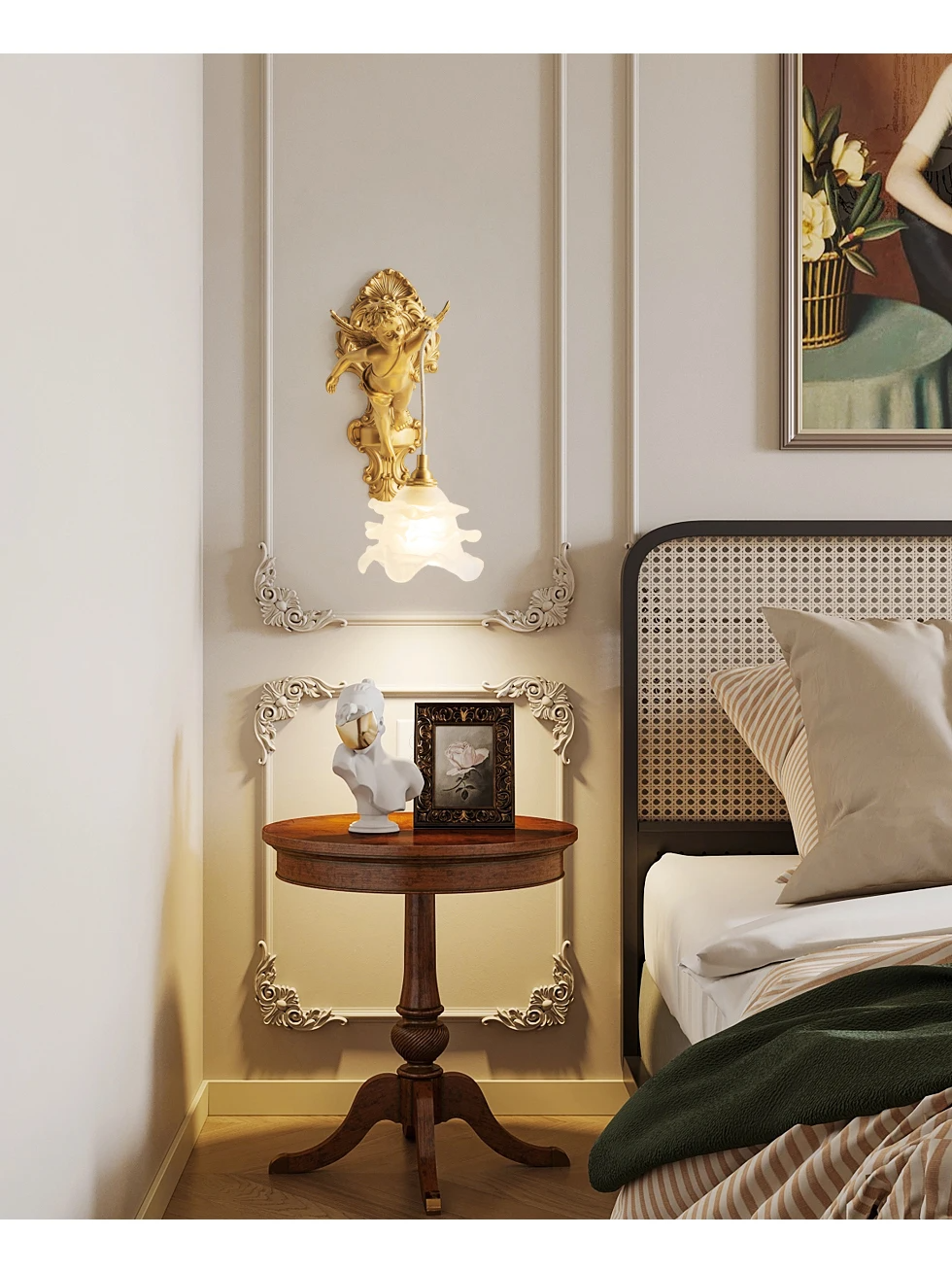 Luminária Francesa Angelical de Cristal e Bronze | Delamantina