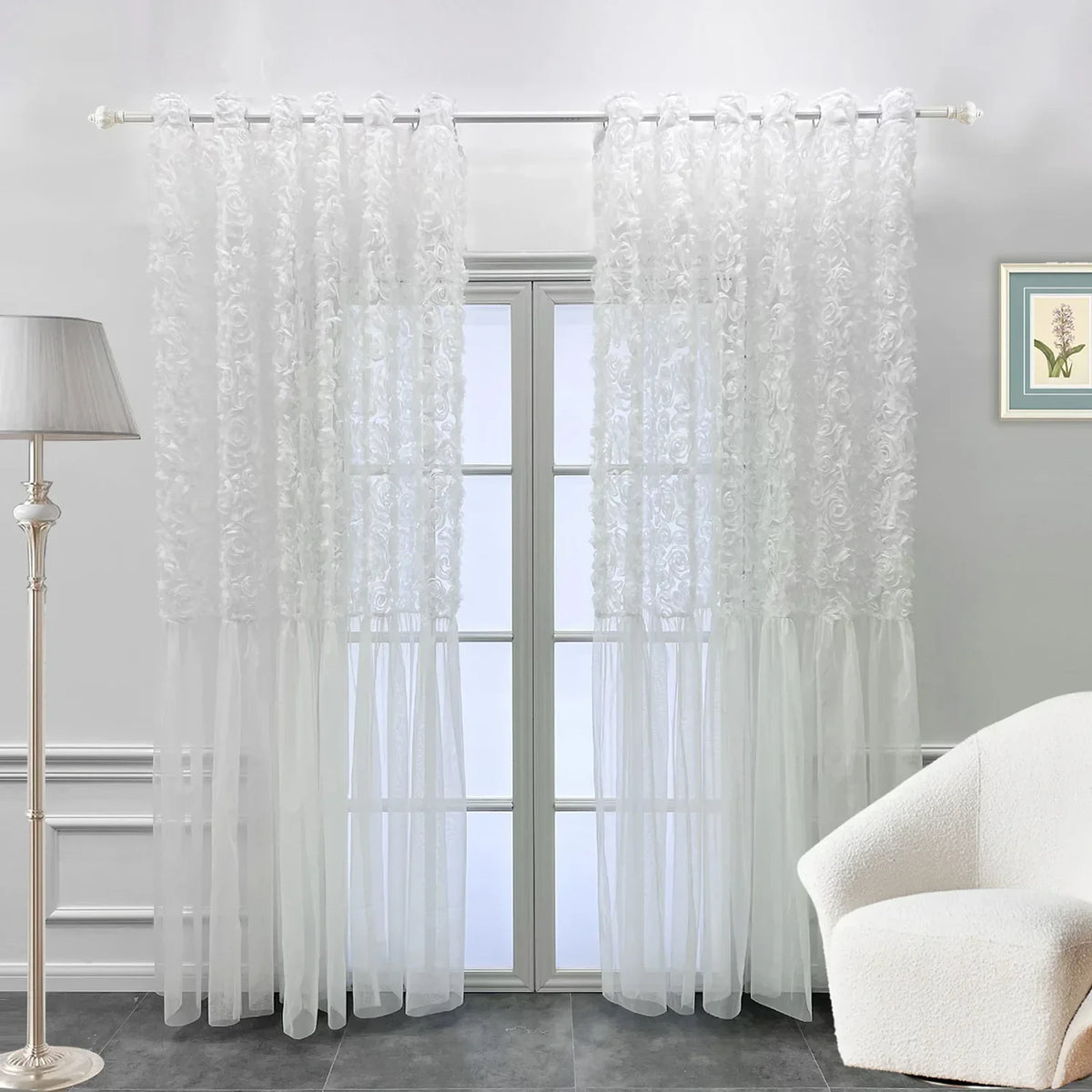 Cortina Decorativa Branco, peça de cortinas da VivaCasa — imagem 4