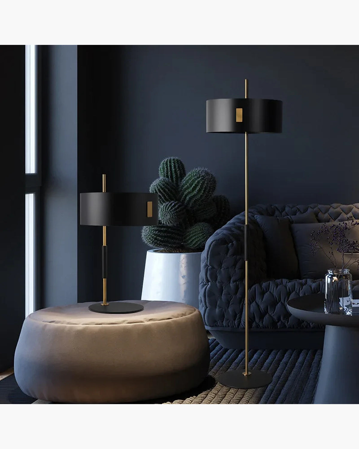 Luminária de Piso Contemporâneo Preto, peça de luminárias de piso da VivaCasa