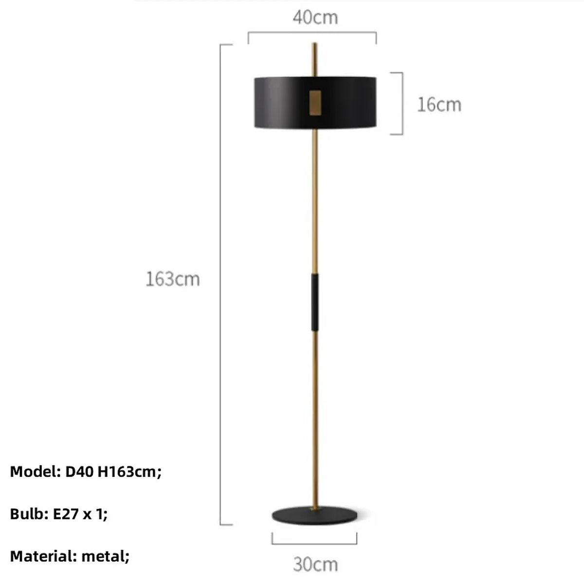 Luminária de Piso Contemporâneo Preto, peça de luminárias de piso da VivaCasa — imagem 6