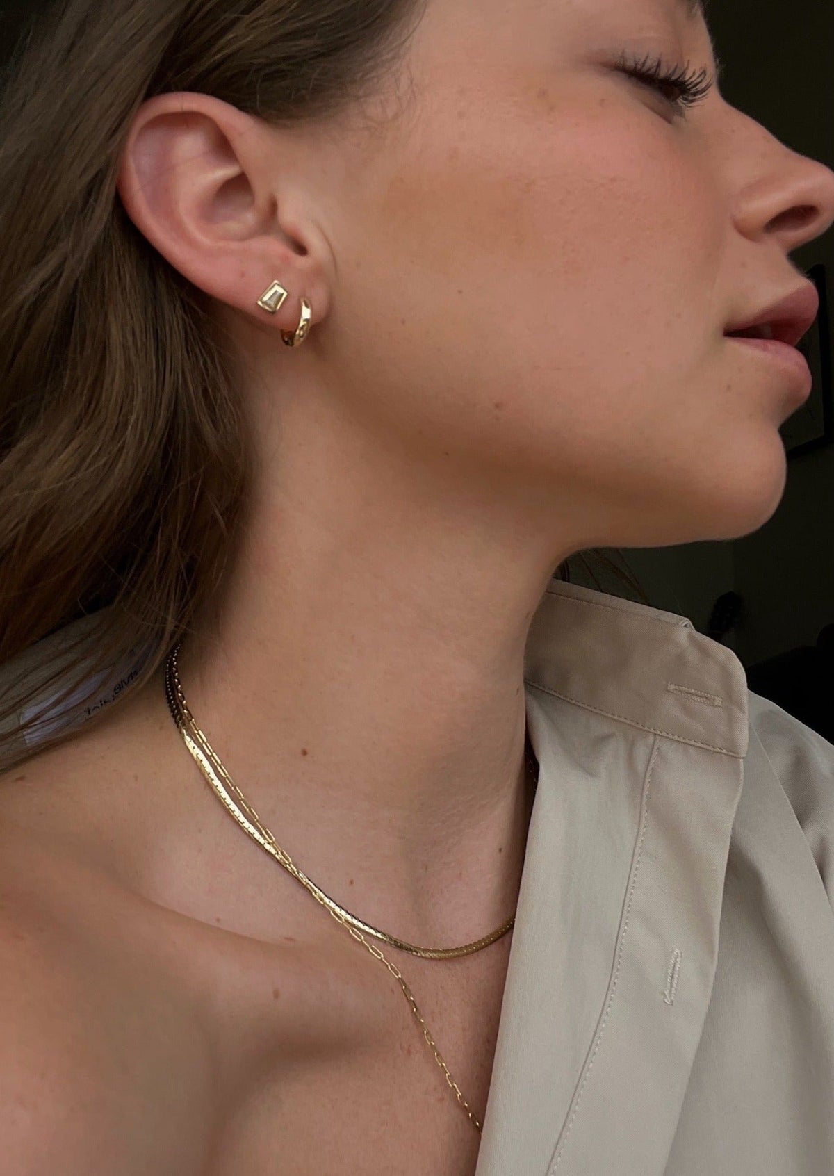 Brincos Argola Minimal 14K N. 1000