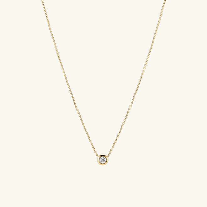 Colar Solitaire Diamond - Gold