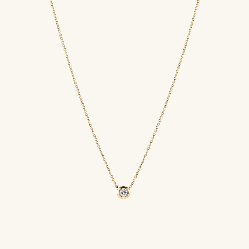 Colar Solitaire Diamond - Gold