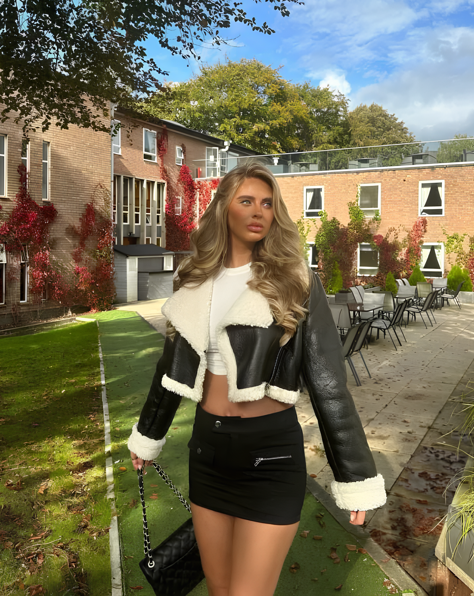 Jaqueta Cropped De Couro | Faetton &Co.