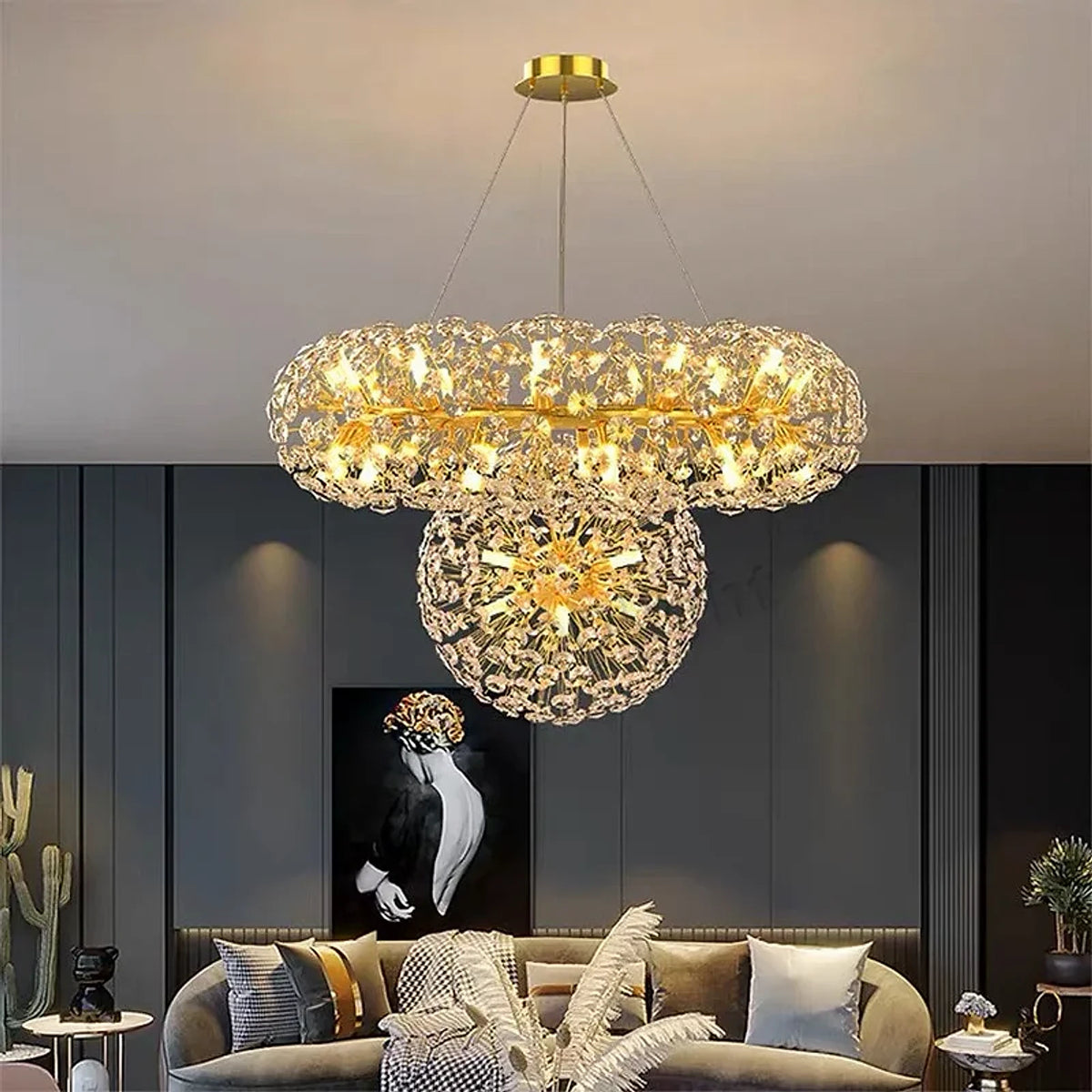 Luminária de Teto Contemporâneo Dourado, peça de plafons e luminárias de teto da VivaCasa — imagem 2