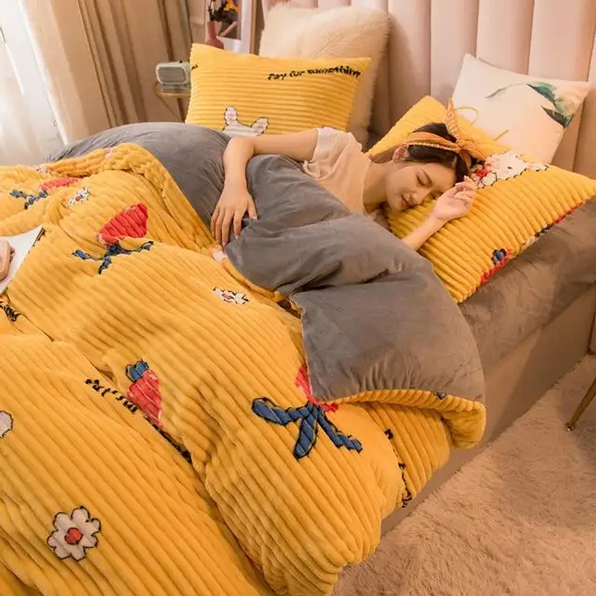 Peça de Roupa de Cama Veludo, peça de roupa de cama da VivaCasa — imagem 12