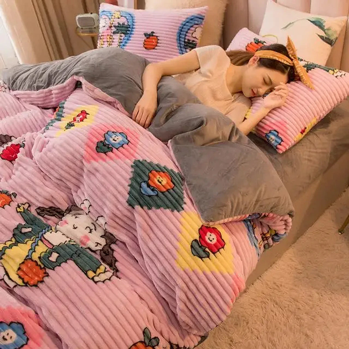 Peça de Roupa de Cama Veludo, peça de roupa de cama da VivaCasa — imagem 23