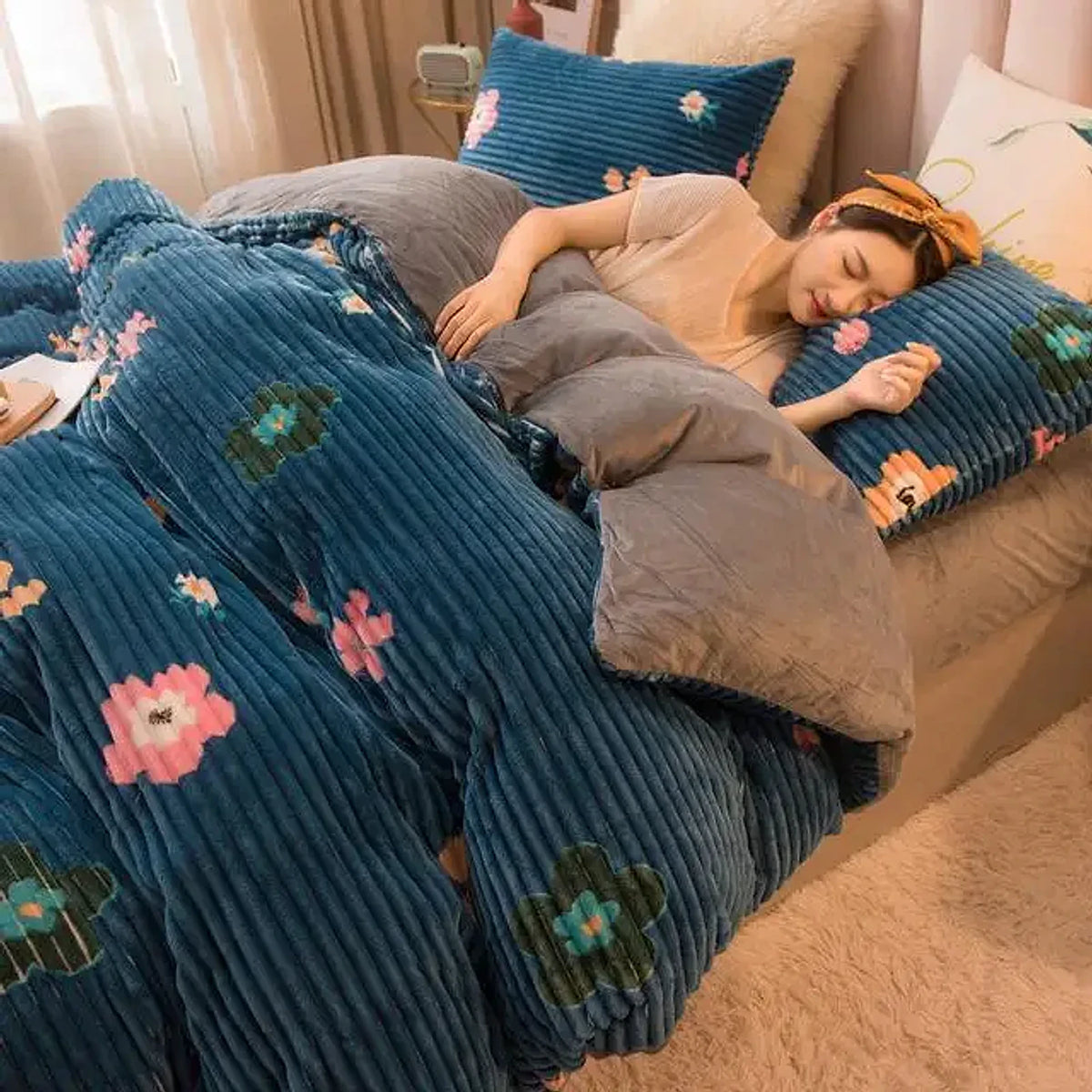 Peça de Roupa de Cama Veludo, peça de roupa de cama da VivaCasa — imagem 9