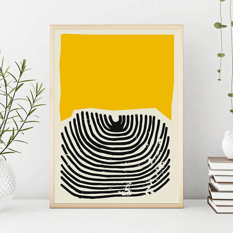 Pintura Moderna Abstrata Decoração Yellow