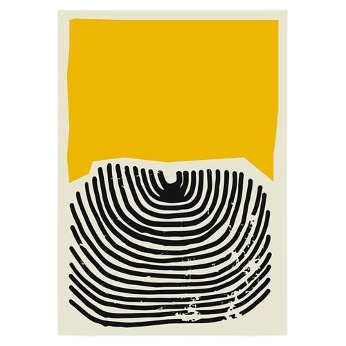 Pintura Moderna Abstrata Decoração Yellow