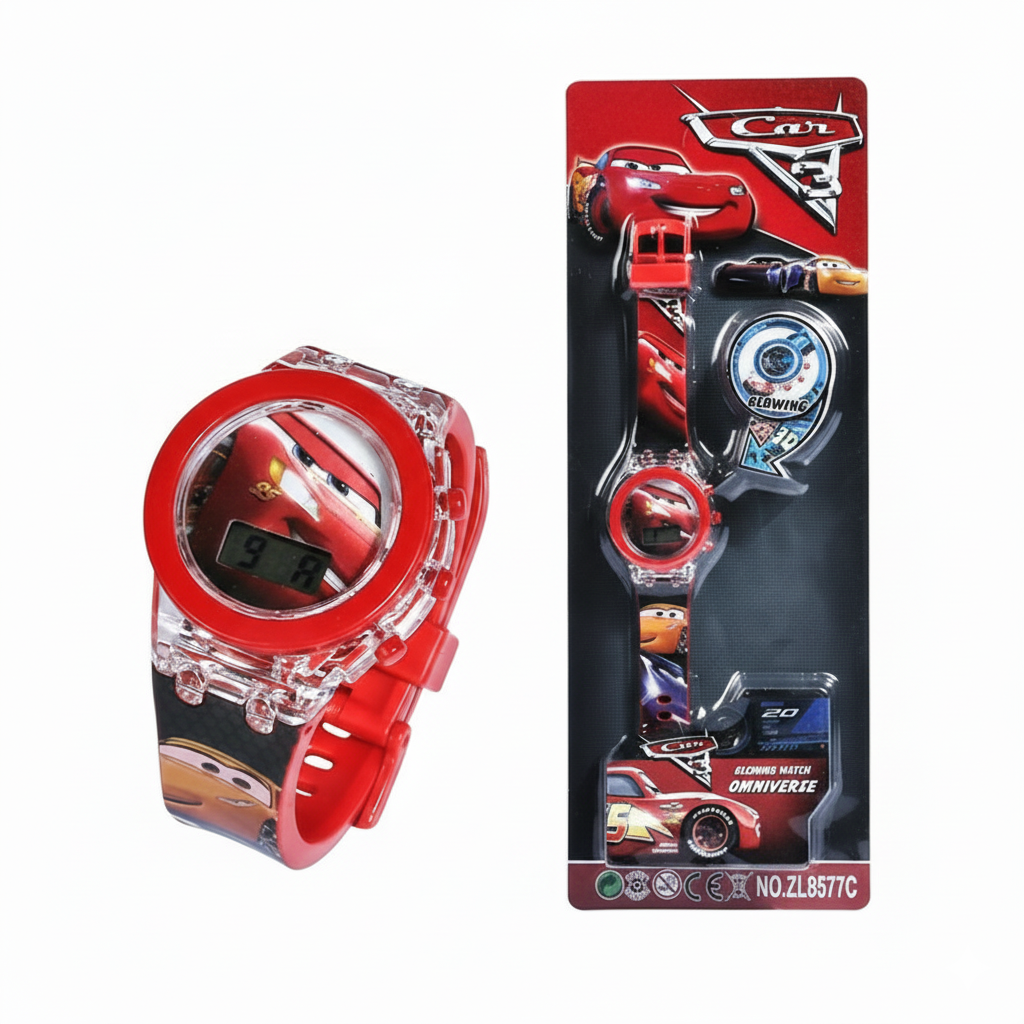 Relógio Infantil Carros para menino impermeável digital