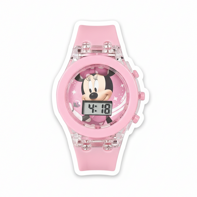 Relógio infantil Minnie para menina impermeável digital
