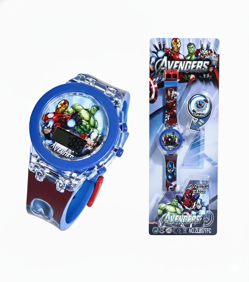 Relógio Infantil Filme Vingadores Para Menino Impermeável Digital