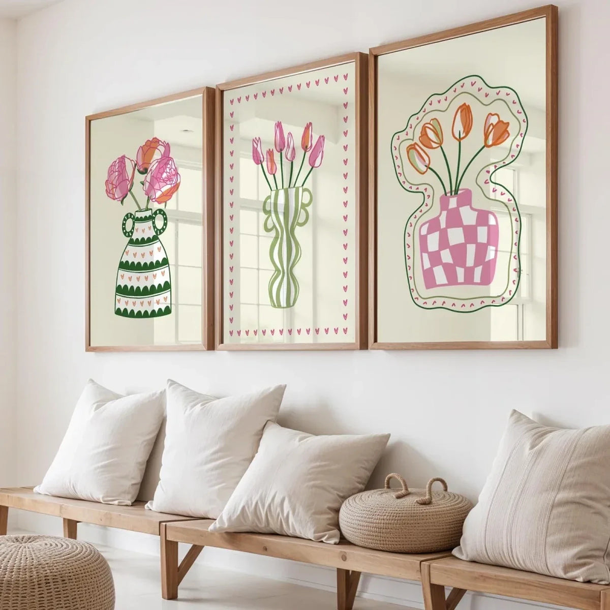 Vaso Decorativo Contemporâneo Floral