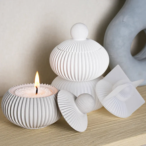 Vela Decorativa Redondo Listrado, peça de velas decorativas da VivaCasa — imagem 3