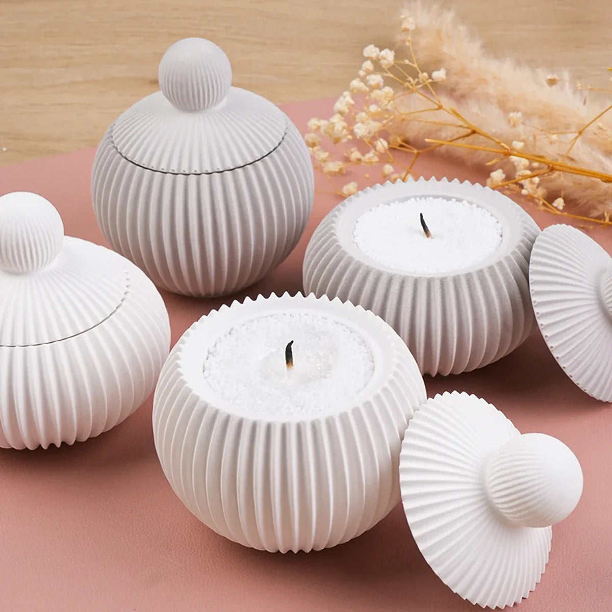 Vela Decorativa Redondo Listrado, peça de velas decorativas da VivaCasa — imagem 5