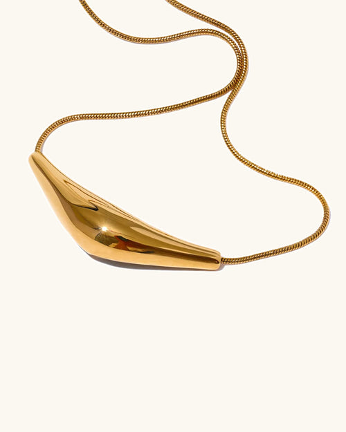 Yhpup 316l Stainless Steel Cast Pendant Clavicle Necklace Waterproof 18K PVD Plated Fashion Collar Jewelry New Chic Style Gift