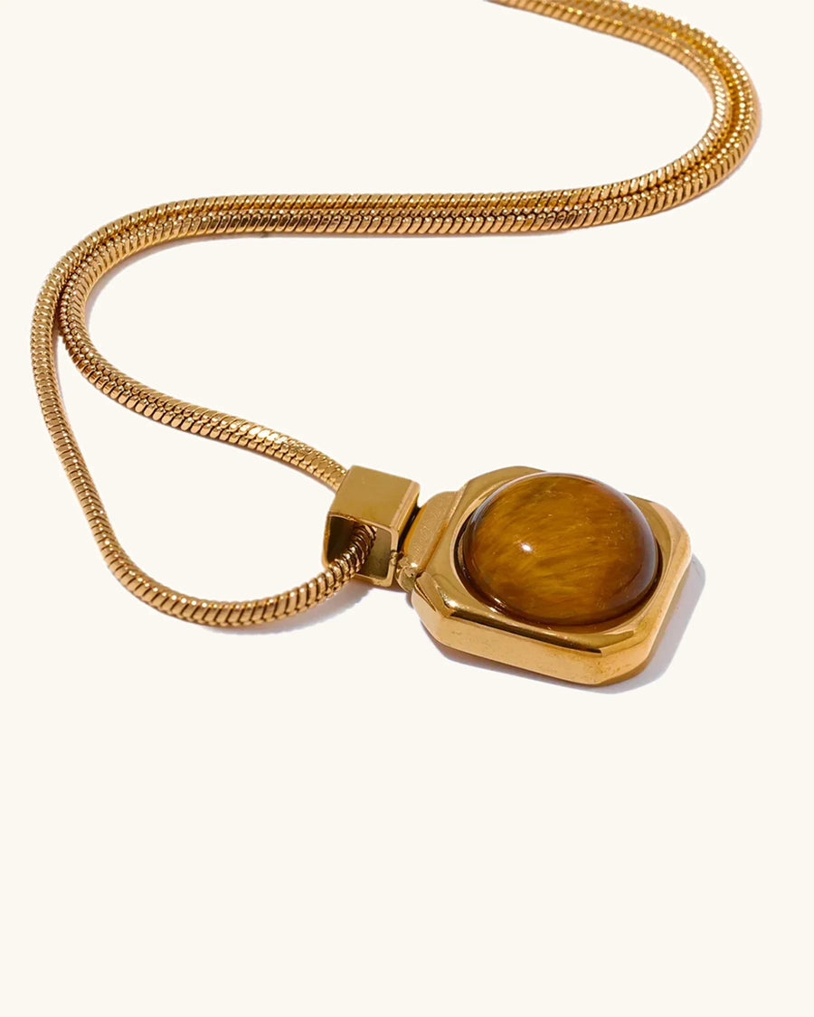 Colar Olho de Tigre Quadrado