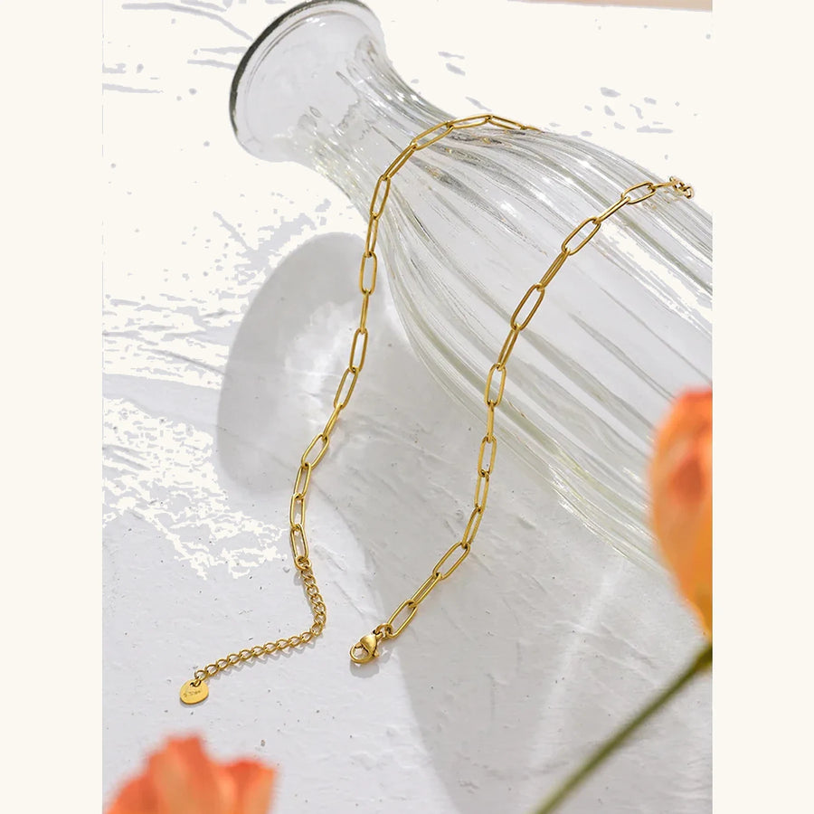Yhpup Stainless Steel Natural Pearl Pendant Necklace Metal Chain High Quality Jewelry Gold Color Collar for Women Girls Gift