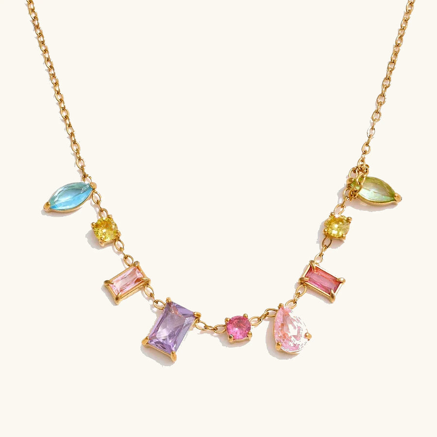 Colar Prismé com Zircônias Zircônia Colorida
