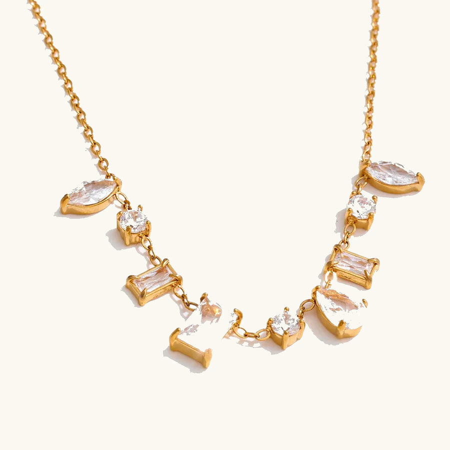 Colar Prismé com Zircônias Zircônia Branca