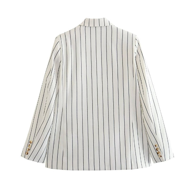 Blazer feminino branco listrado | Faetton &Co.