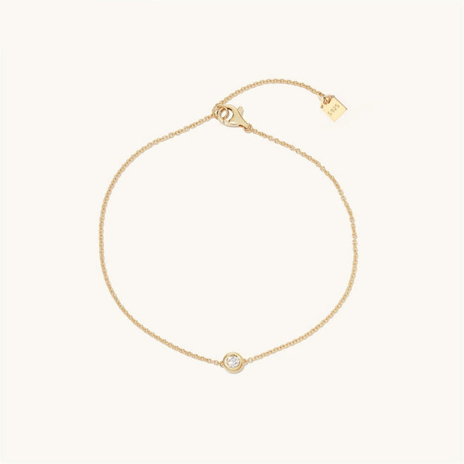 Pulseira Solitaire Diamond Ouro Amarelo 18cm