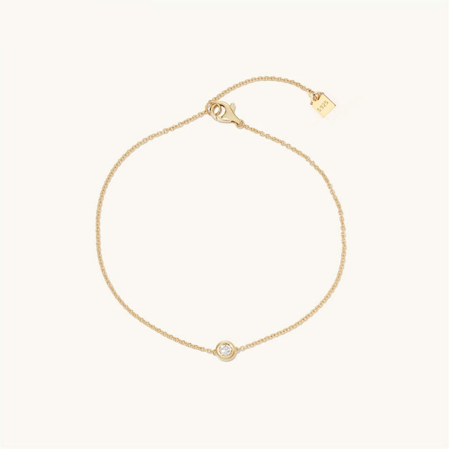 Pulseira Solitaire Diamond Ouro Amarelo 18cm
