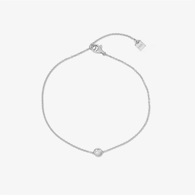Pulseira Solitaire Diamond Prata 18cm