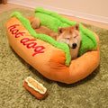 Nuopets Hot Dog Bed Dog Kennel Mat Warm Soft Bed