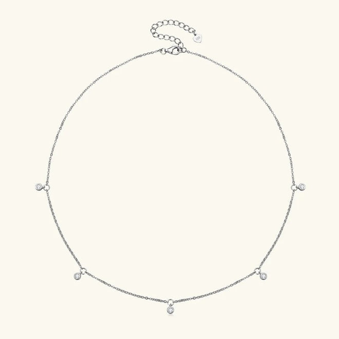 Colar Choker V Diamonds Prata Faetton &Co. Prata