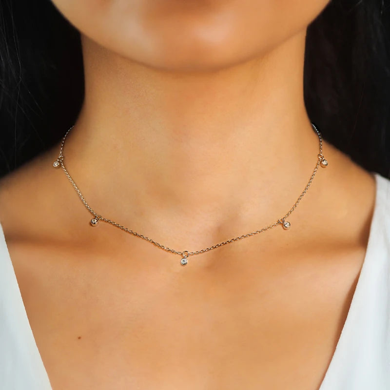 Colar Choker V Diamonds Prata Faetton &Co.